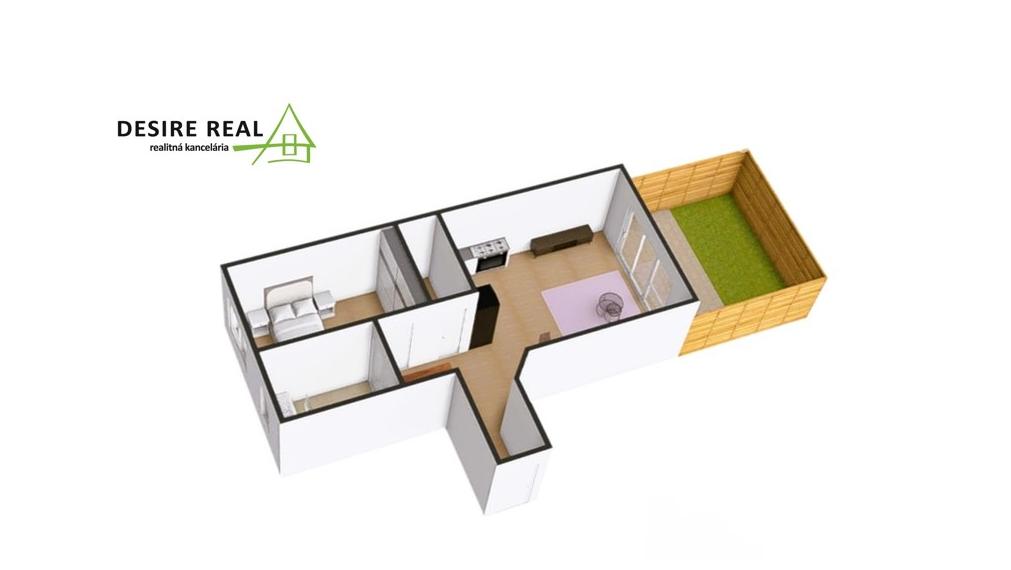 ✅ PRENAJATÉ : Prízemný bezbarierový, zariadený 2.izbový byt so záhradkou