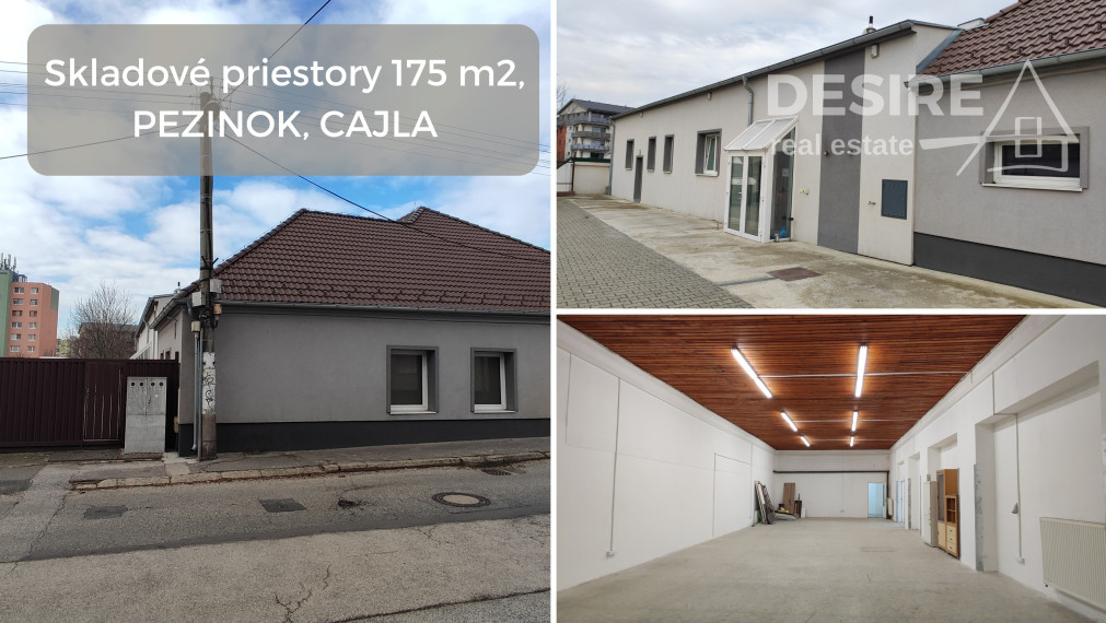Skladové priestory 227 m2, parkovanie, Cajlanská ulica, Pezinok