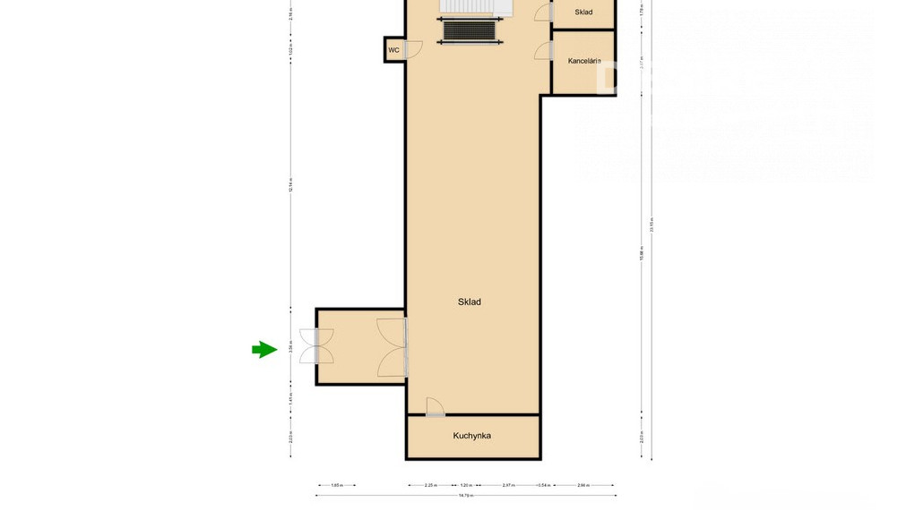 Skladové priestory 227 m2, parkovanie, Cajlanská ulica, Pezinok