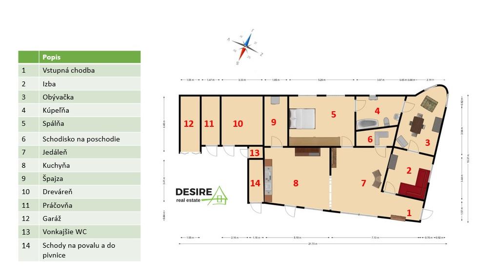 Zachovalý, 4 izbový rodinný dom,  Pezinok centrum