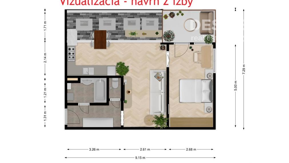 1,5 izbový byt v nadstavbe, terasa, klimatizácia, Bratislava-Trnávka