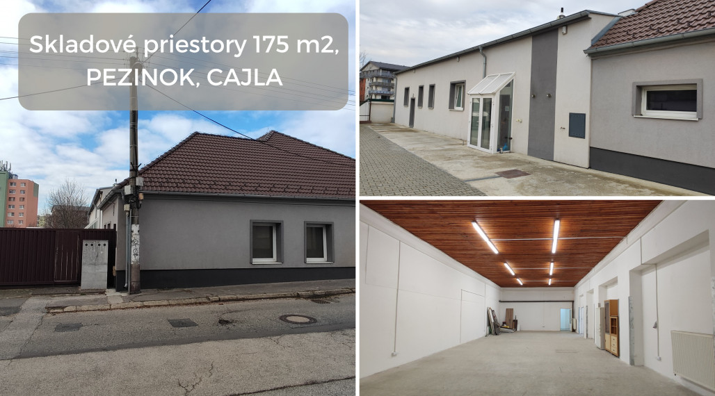 Skladové priestory 227 m2, parkovanie, Cajlanská ulica, Pezinok